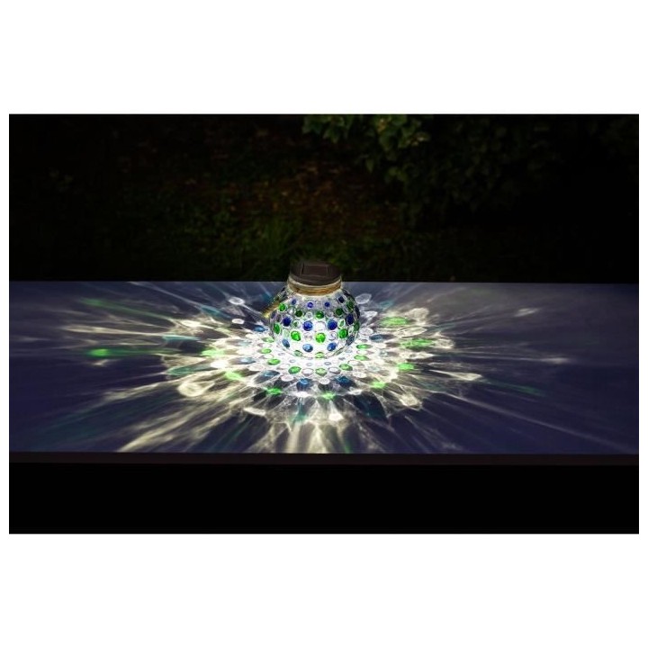 GALIX Décoration de table a énergie solaire - effet 3D - Bleu