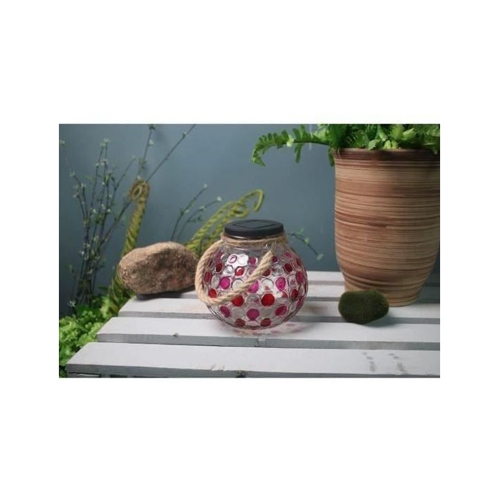 GALIX Décoration de table a énergie solaire - Effet 3D - Rouge