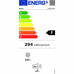 Congélateur BOSCH GSN36VIFP  Acier inoxydable (185 x 60 cm)