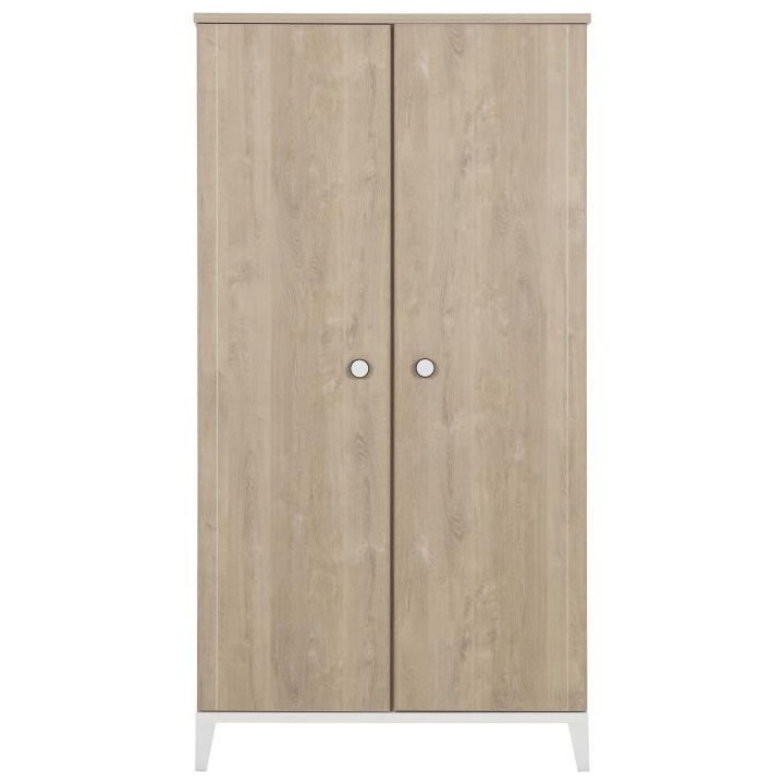 Armoire de chambre enfant - Panneaux de particules - Marron - 2 portes