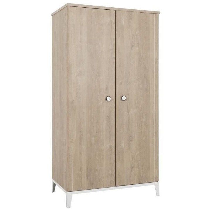 Armoire de chambre enfant - Panneaux de particules - Marron - 2 portes