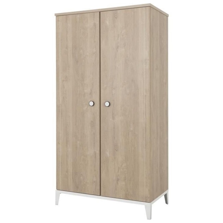 Armoire de chambre enfant - Panneaux de particules - Marron - 2 portes