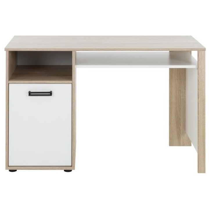 BUREAU 1 PORTE - NATUREL L:120 H:74 P:60 - Décor Blanc - KYLLIANGami