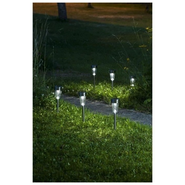 GALIX Lot de 5 lanternes solaire - Inox - 7 lumens