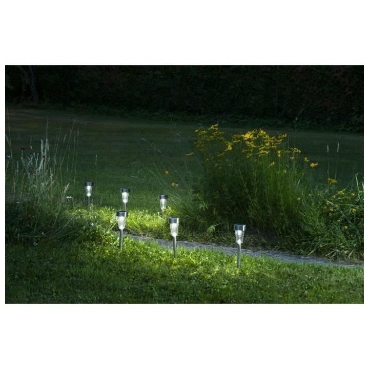 GALIX Lot de 5 lanternes solaire - Inox - 7 lumens