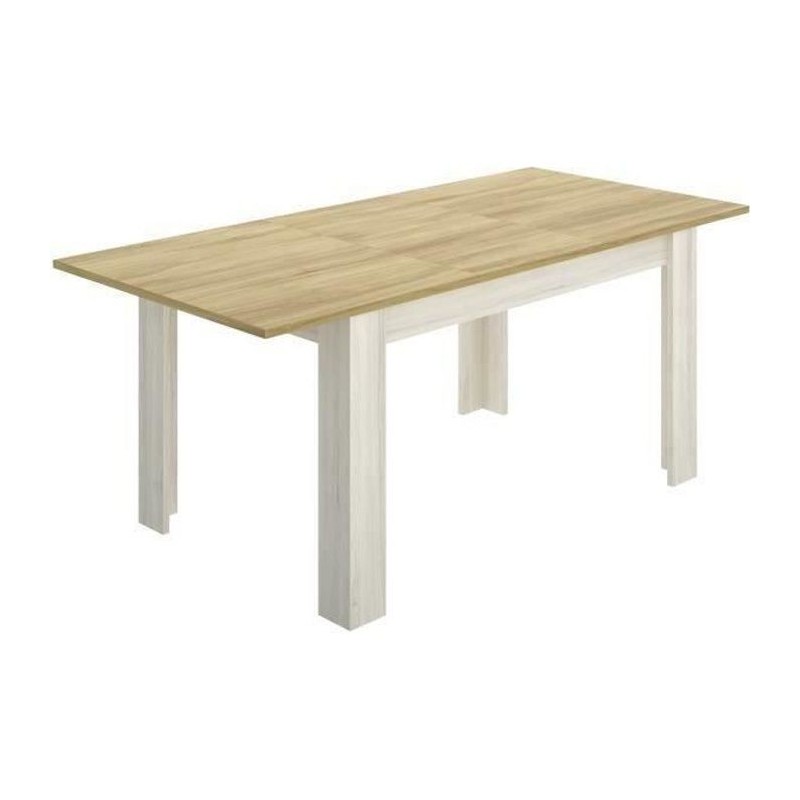 Table a manger extensible 6-8 personnes - Décor chene clair - L 140/190 x P 90 x H 77 cm - DINE