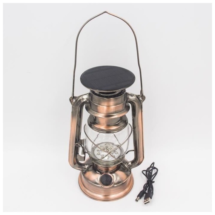 Lampe tempete solaire Vintage blanc chaud 58 lm