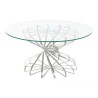 Table de Salle à Manger DKD Home Decor Argenté Verre Fer (81 x 81 x 38 cm)