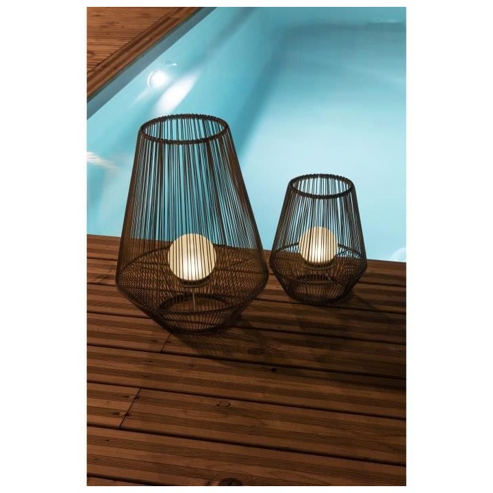 Lanterne décorative H50 - boule perlée - GALIX