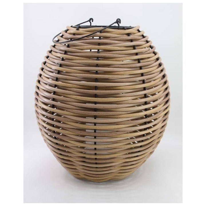 Lampe rotin H46 - bougie (PILES) - GALIX
