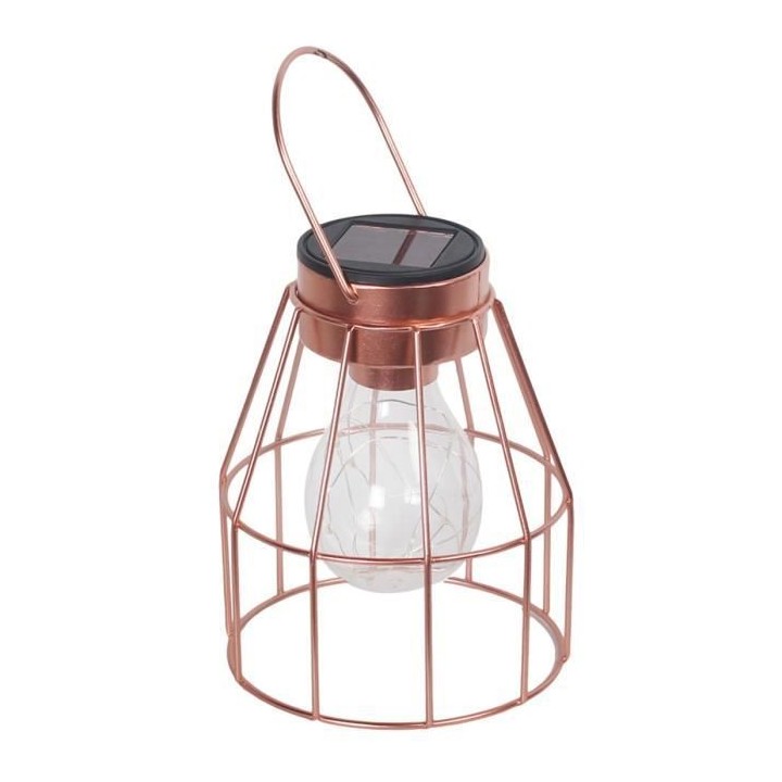 GALIX Lampe de table solaire : Metal finition cuivré