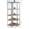 PRACTO HOME Etagere de rangement bois/galva d'angle - 180 x 70 x 40 cm - Charge lourde 175 kgs/tablettes