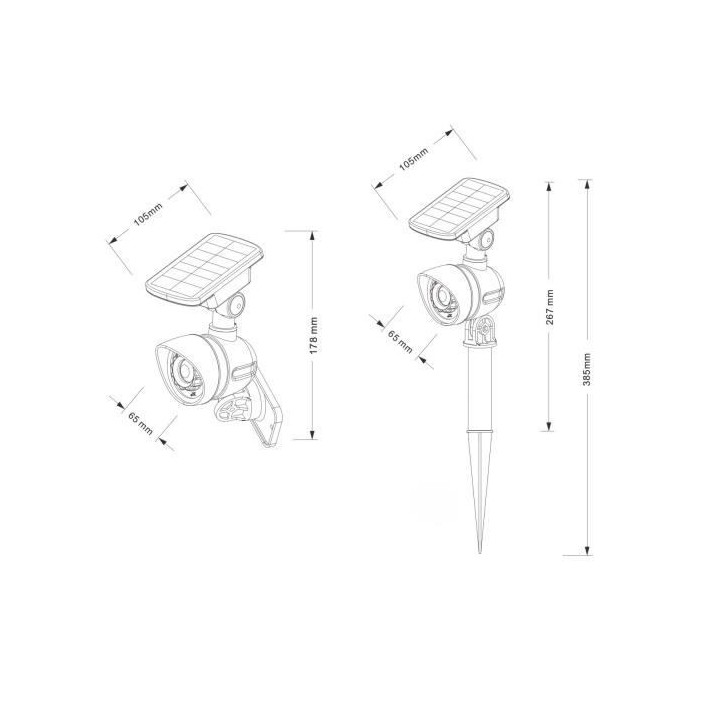GALIX Spot a énergie solaire tres éclairante a détecteur de présen