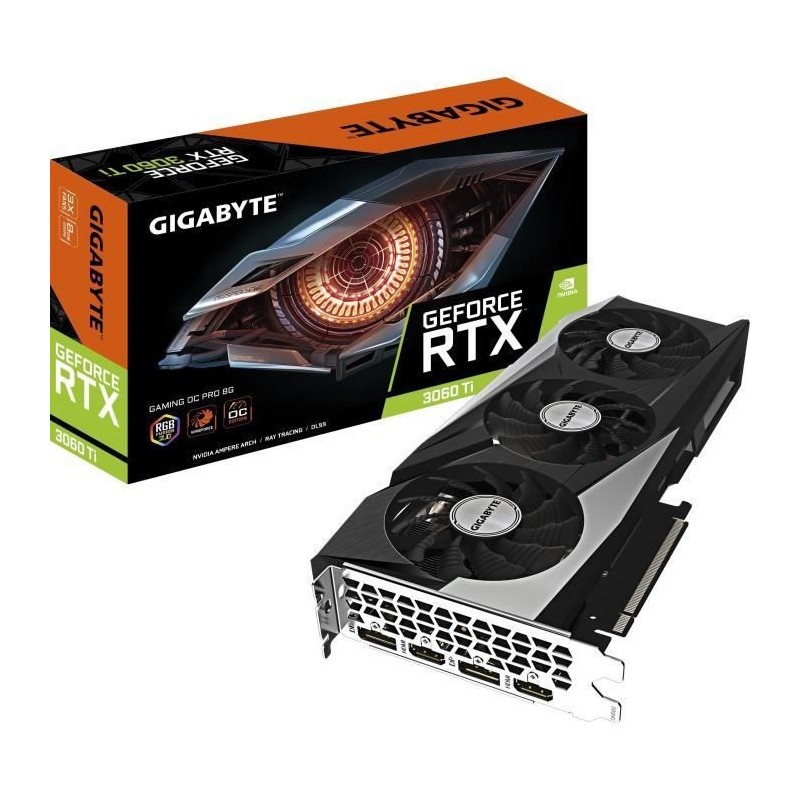 Carte Graphique GIGABYTE RTX 3060 Ti GAMING OC PRO 8G LHR (GV-N306TGAMINGOC PRO-8GD)