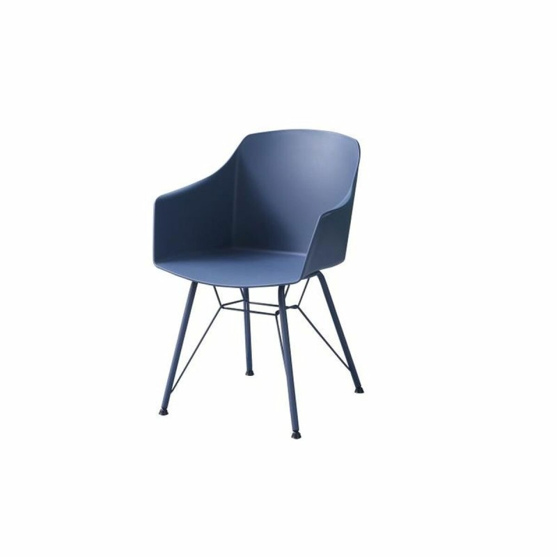 Chaise DKD Home Decor Bleu Noir Blue marine Métal polypropylène Plastique 56 x 53 x 81 cm 56 x 51 x 81,5 cm