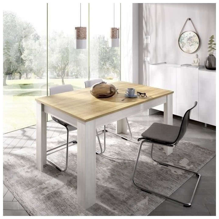 Table a manger extensible 6-8 personnes - Décor chene clair - L 140/1