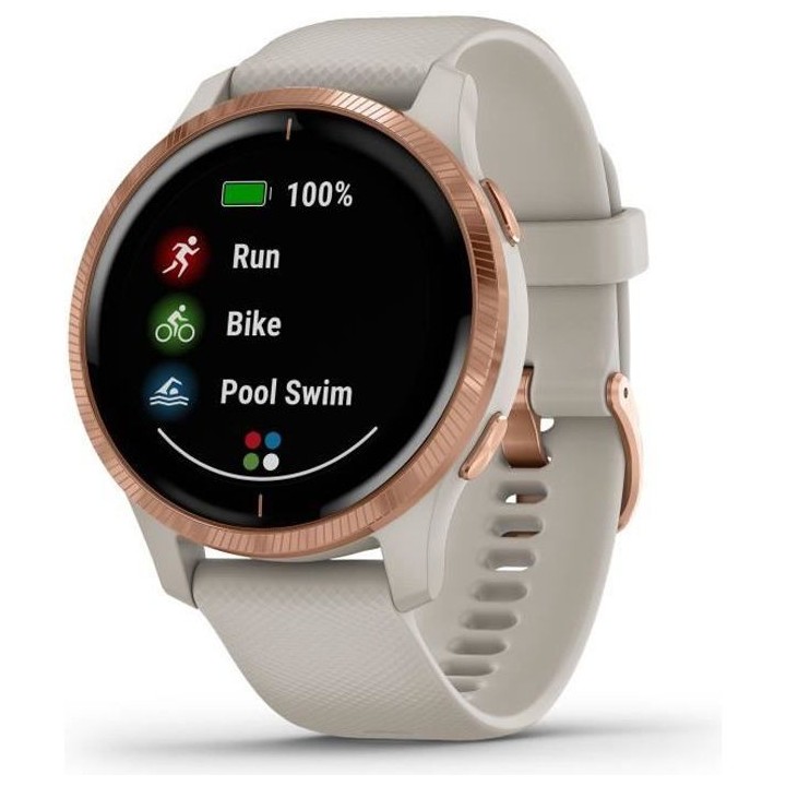 GARMIN Venu - Montre connectée GPS avec écran Amoled - Rosegold / Be