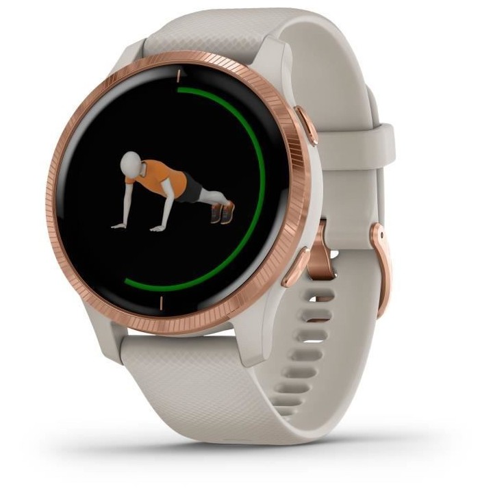 GARMIN Venu - Montre connectée GPS avec écran Amoled - Rosegold / Be