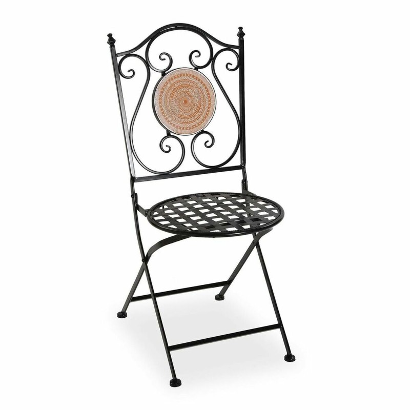 Chaise de jardin Versa Mosaïque Orange Métal (50 x 92 x 39 cm)