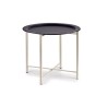 Table d'appoint Noir Blanc Métal (52 x 44 x 52 cm)