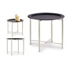 Table d'appoint Noir Blanc Métal (52 x 44 x 52 cm)