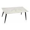 Table Basse Noir Blanc Marbre Métal Mélamine Bois MDF