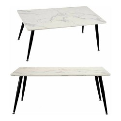 Table Basse Noir Blanc Marbre Métal Mélamine Bois MDF