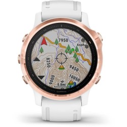 Garmin fenix 6S PRO - Montre GPS multisports haut de gamme - Rose Gold avec bracelet blanc