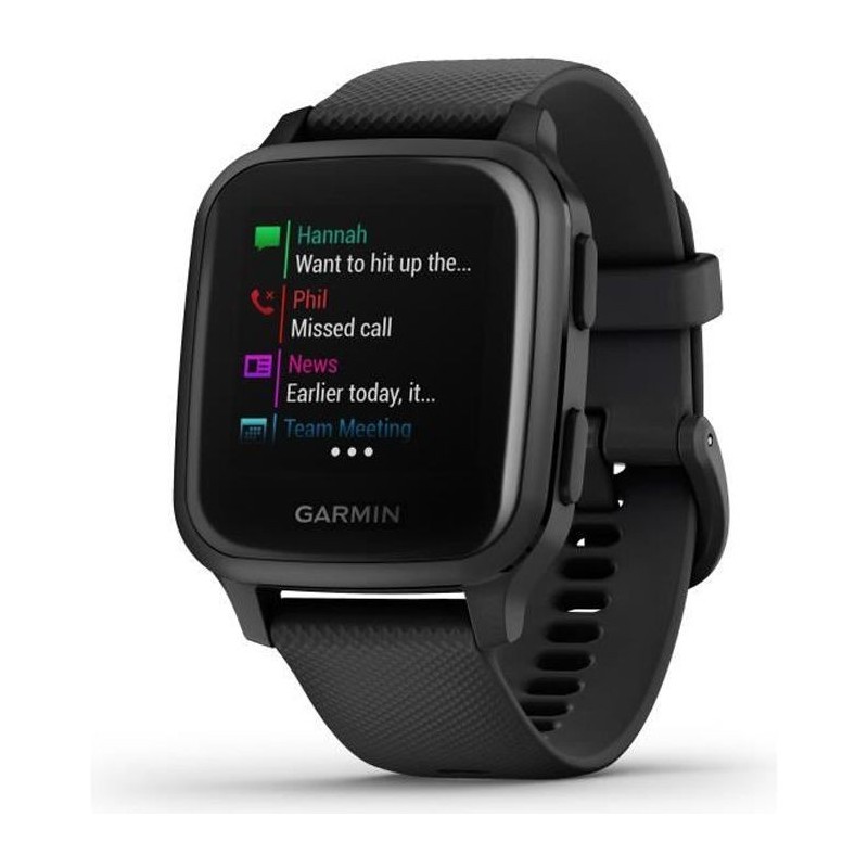 GARMIN Venu Sq Edition Musique - Black/Slate - Montre GPS de sport connectée santé et bien-etre