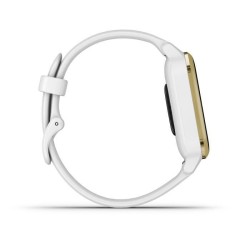 GARMIN Venu Sq - Montre connectée santé et bien-etre - Light Gold - Bracelet blanc