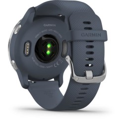 Garmin - Venu 2 - Montre connectée GPS Multi-sports & Santé - Autonomie Longue Durée - Bracelet Bleu Gris & Silver