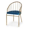 Chaise Bleu Doré Barres Polyester Fer (51 x 81 x 52 cm)