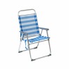 Chaise de Plage 22 mm Rayures Bleu Aluminium 52 x 56 cm (52 x 56 x 92 cm)