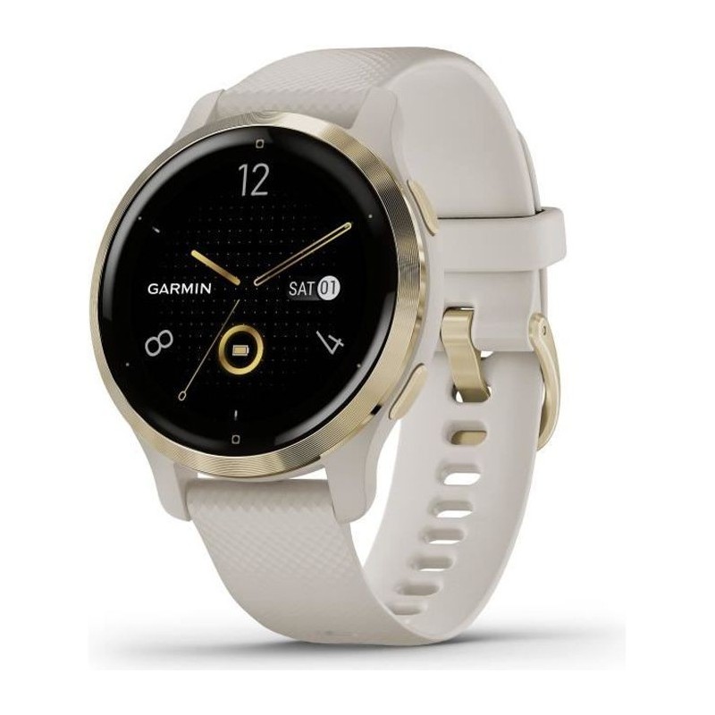 GARMIN - Venu 2S - Montre connectée - Light Gold - Bracelet beige