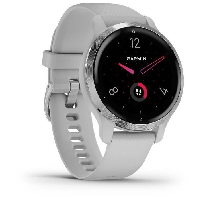 GARMIN Venu 2S - Montre connectée GPS - Silver - Bracelet gris clair