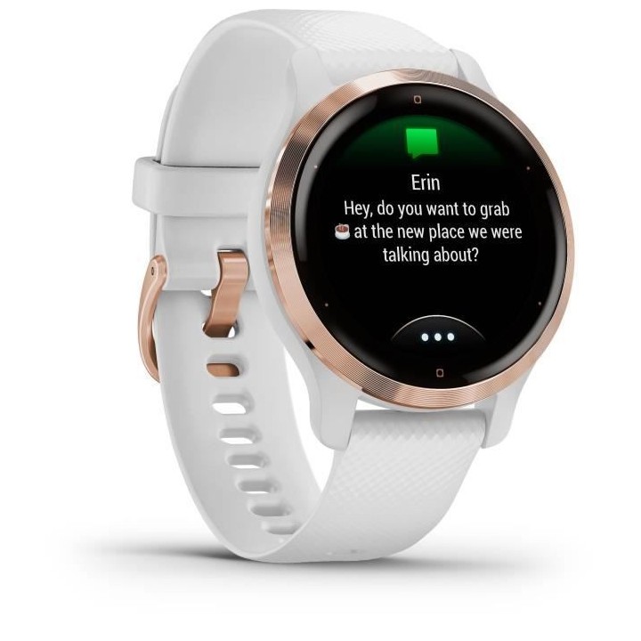 GARMIN Venu 2S - Montre connectée GPS - Rose Gold - Bracelet blanc