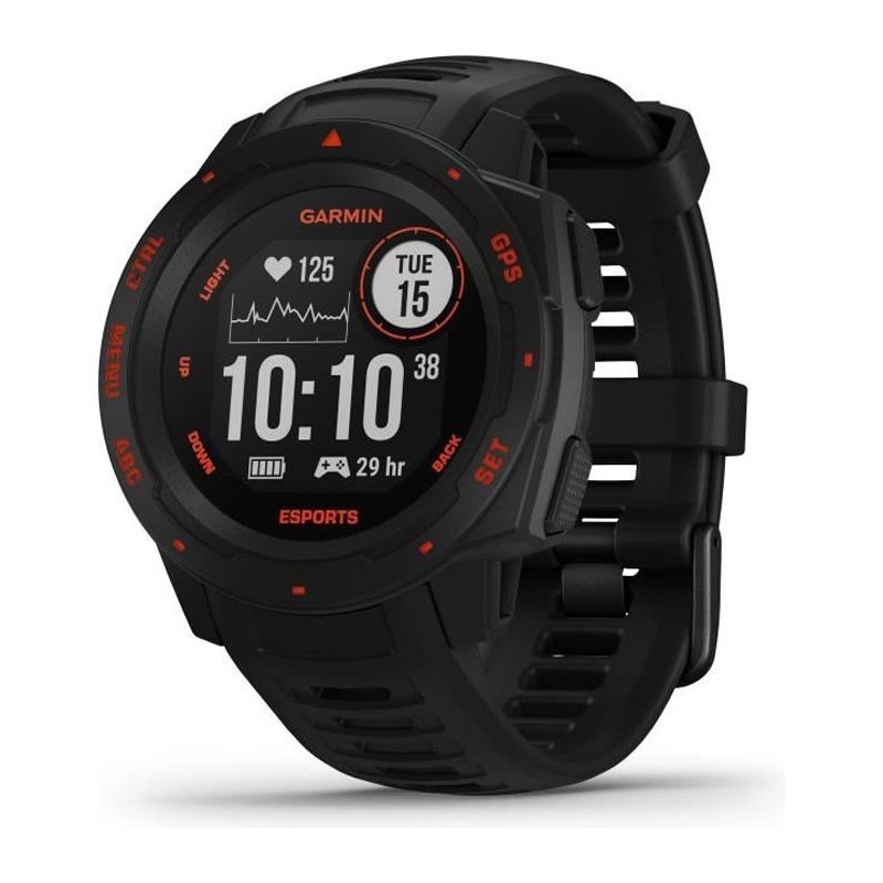 GARMIN Instinct Esports Edition - Montre Cardio GPS Gaming - Noire lave