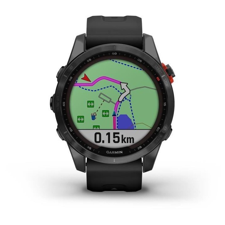 Montre GPS connectée - GARMIN - Fenix 7S Solar - Gris avec bracelet n