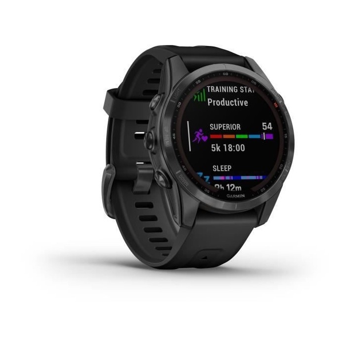 Montre GPS connectée - GARMIN - Fenix 7S Solar - Gris avec bracelet n