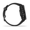 Montre GPS connectée - GARMIN - Fenix 7S Solar - Gris avec bracelet noir