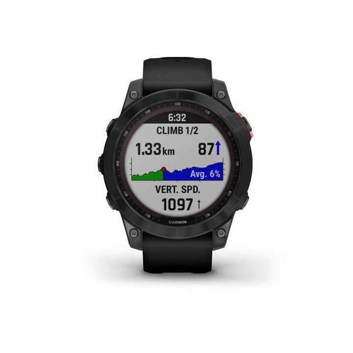 Montre GPS connectée - GARMIN - Fenix 7 Solar - Gris avec bracelet no