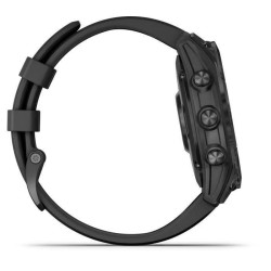 Montre GPS connectée - GARMIN - Fenix 7 Solar - Gris avec bracelet noir