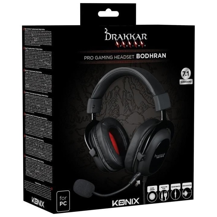Casque Konix Drakkar 7.1 hybride bodhran