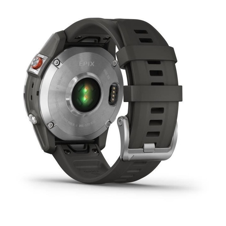 GARMIN Epix (Gen 2) - Montre GPS connectée - Bracelet gris - Acier