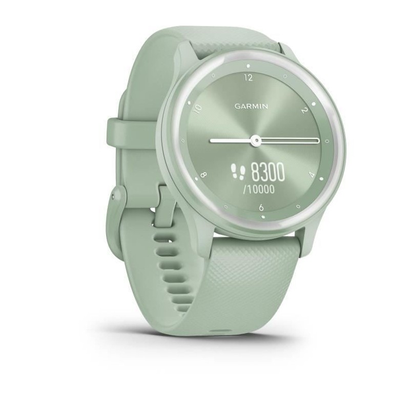 GARMIN Vivomove Sport - Montre de sport connectée a aiguilles et écran tactile - Vert d'eau silver