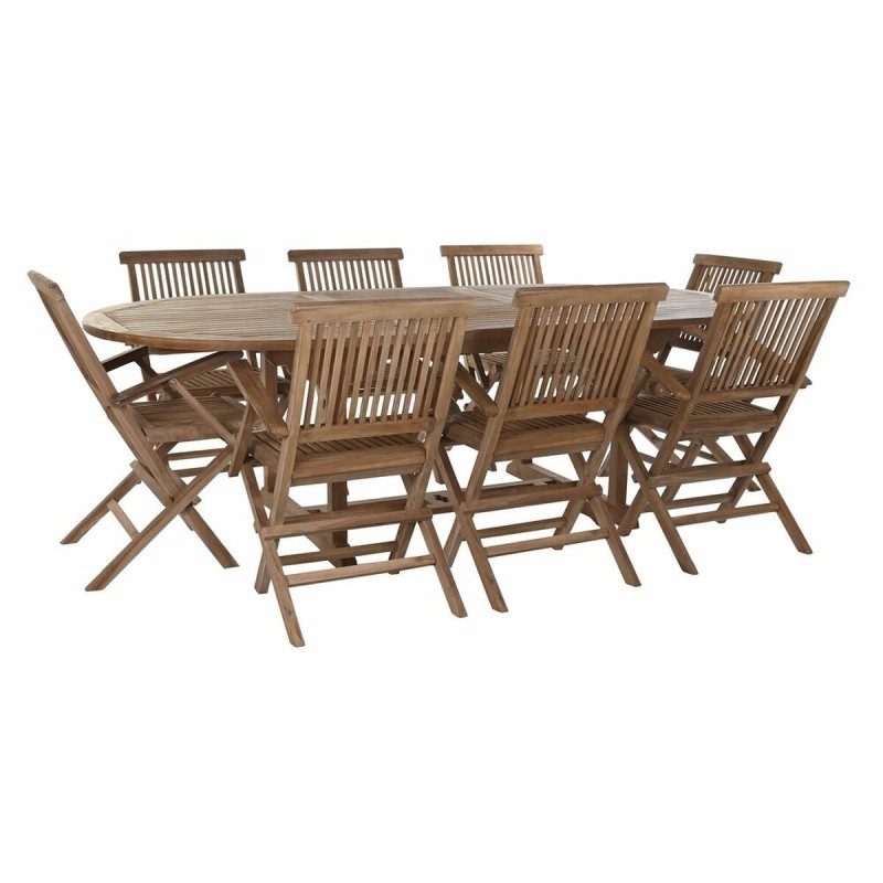 Ensemble Table + Chaises DKD Home Decor Teck (180 x 120 x 75 cm) (9 pcs)  