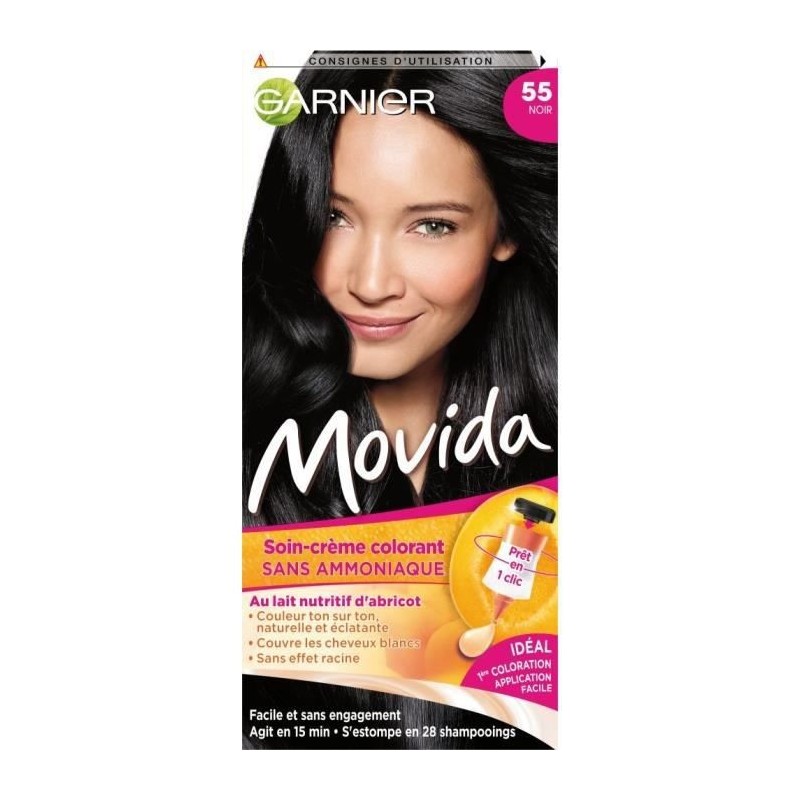 Soin-creme Movida GARNIER Colorant Sans Ammoniaque 55 - Noir