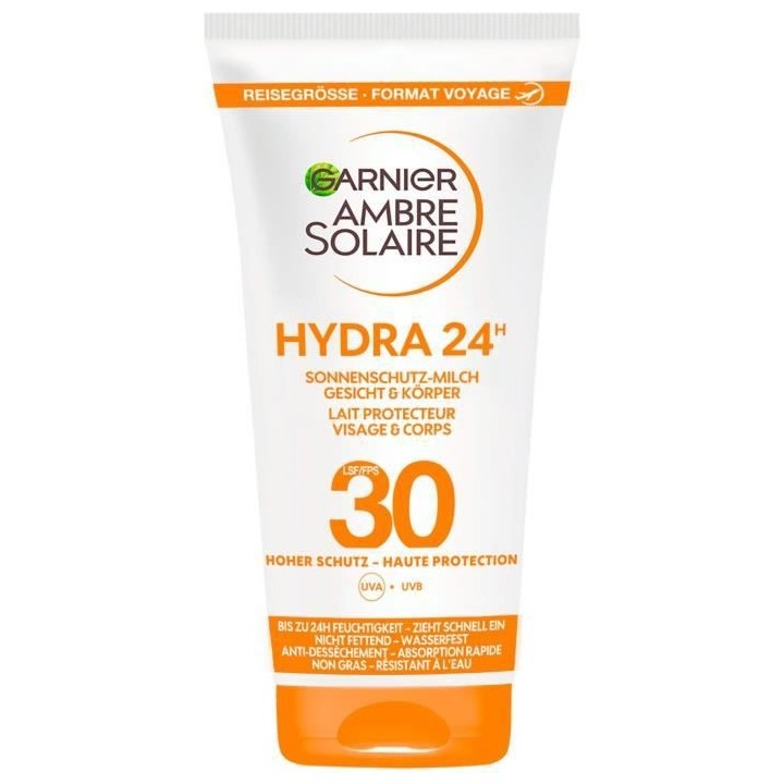 Lait protecteur visage et corps - GARNIER - Ambre Solaire - Hydra 24H