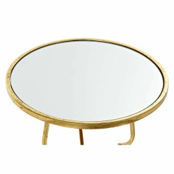 Table d'appoint DKD Home Decor Miroir Doré Métal (41 x 41 x 64 cm)