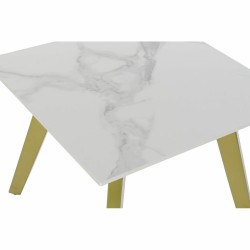 Table d'appoint DKD Home Decor Céramique Doré Métal Blanc Moderne (60 x 60 x 48 cm)